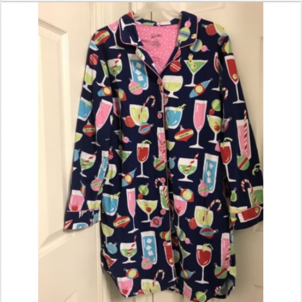 Flannel Nightgown Cocktail Drink Christmas Ornamen